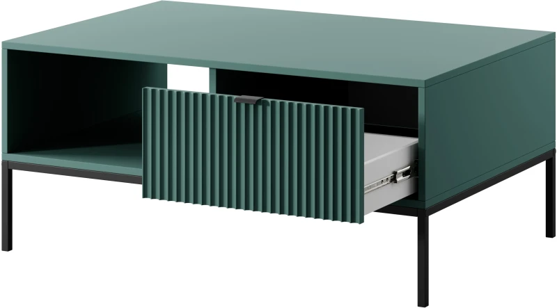 Stolik kawowy Nova z szufladą LABRADOR stelaż czarny / uchwyt czarny