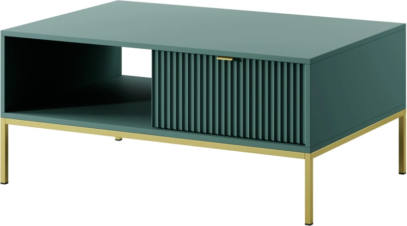 Stolik kawowy Nova z szufladą LABRADOR stelaż złoty