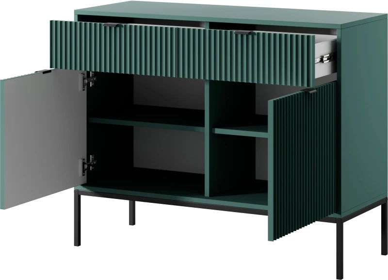 Komoda Nova 104 cm LABRADOR stelaż czarny / uchwyty czarne