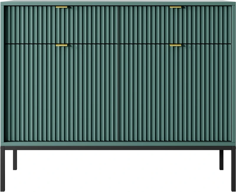 Komoda Nova 104 cm LABRADOR stelaż czarny / uchwyty złote