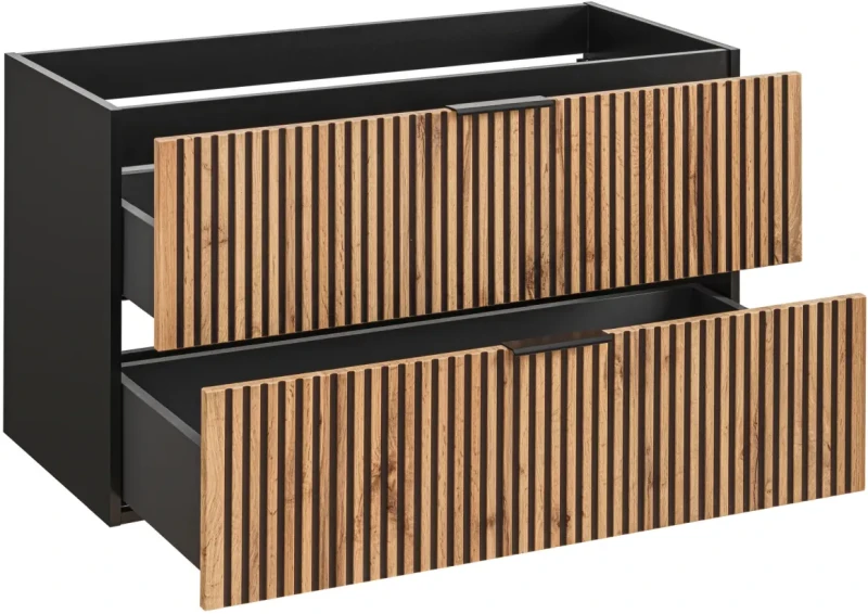 Szafka pod umywalkę 100 cm Xilo czarny/dąb wotan