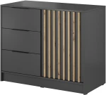 Komoda Nelly 2D 86x105x45 cm grafit / lamela artisan