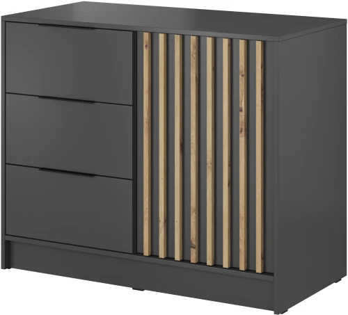 Komoda Nelly 2D 86x105x45 cm grafit / lamela artisan