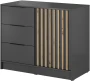 Komoda Nelly 2D 86x105x45 cm grafit / lamela artisan