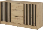 Komoda Nelly 3D 86x155x45 cm dąb artisan / lamela czarna