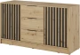 Komoda Nelly 3D 86x155x45 cm dąb artisan / lamela czarna
