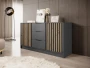 Komoda Nelly 3D 86x155x45 cm grafit / lamela artisan