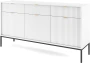 Komoda Nova 154 cm biała czarny stelaż