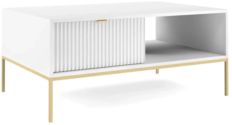 Stolik kawowy Nova 104 cm z szufladą biały
