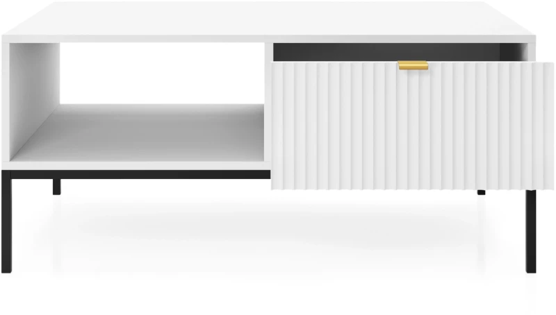 Stolik kawowy Nova 104 cm z szufladą biały