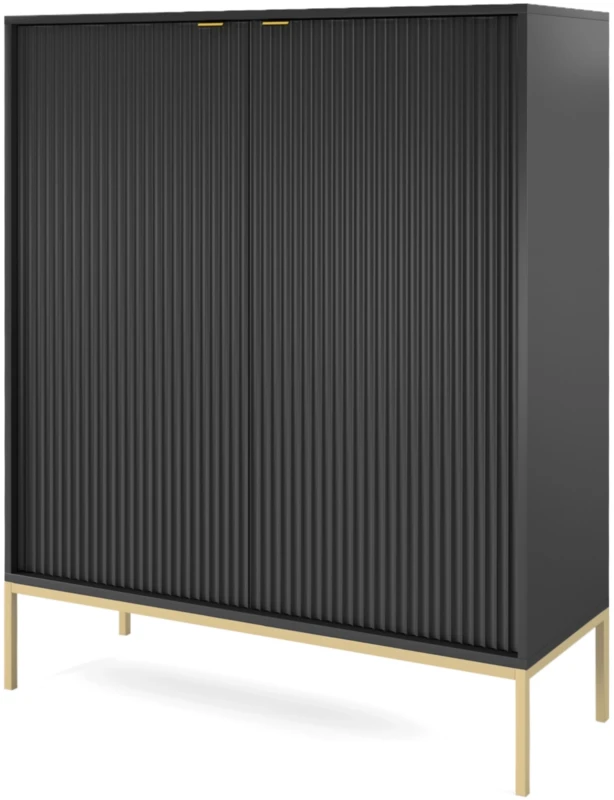 Komoda Nova 104cm czarna złoty stelaż