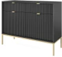 Komoda Nova czarna 104 cm złoty stelaż