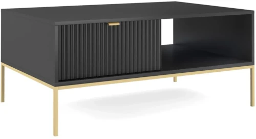 Stolik kawowy Nova z szufladą czarny