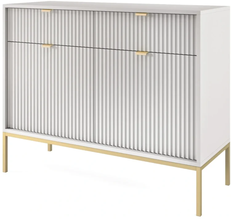 Komoda Nova 104 cm szara złoty stelaż
