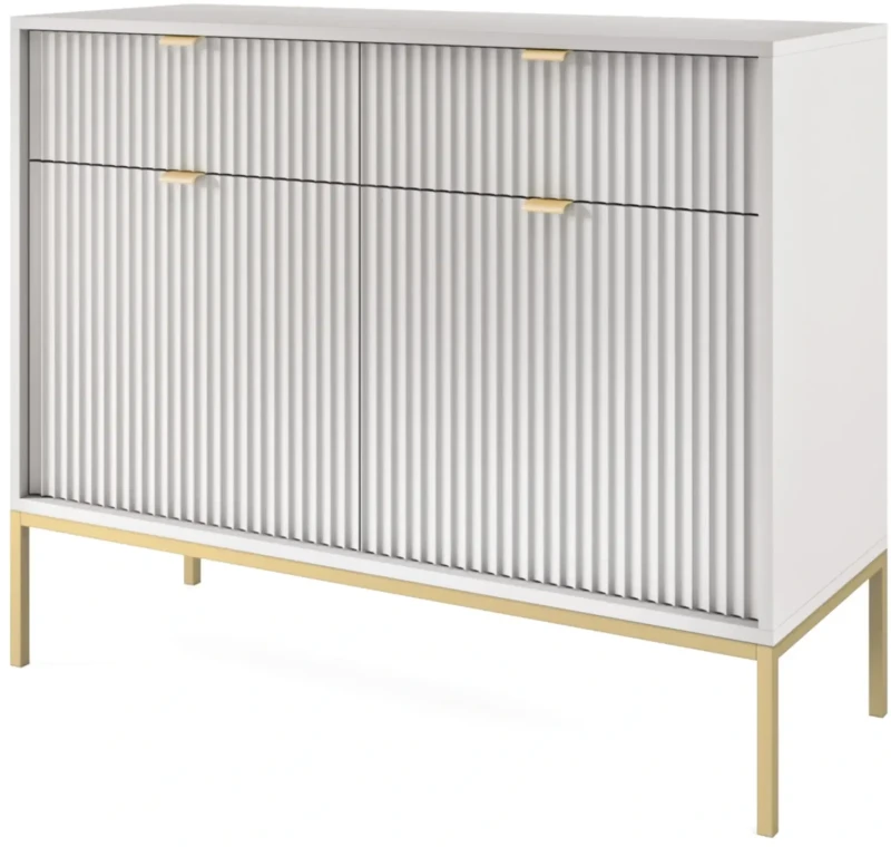 Komoda Nova 104 cm szara złoty stelaż