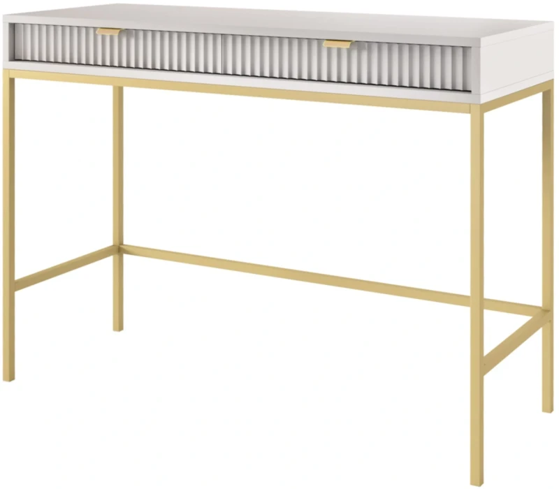 Toaletka Nova z szufladami szara złoty stelaż