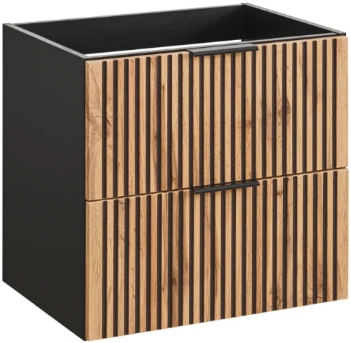 Szafka pod umywalkę 60 cm Xilo czarny / dąb wotan