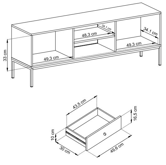 Szafka RTV Mono 154 cm beż piaskowy wymiary