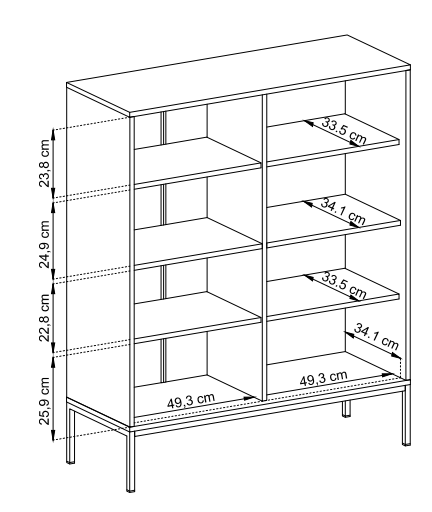 Komoda Mono 104 cm beż piaskowy wymiary