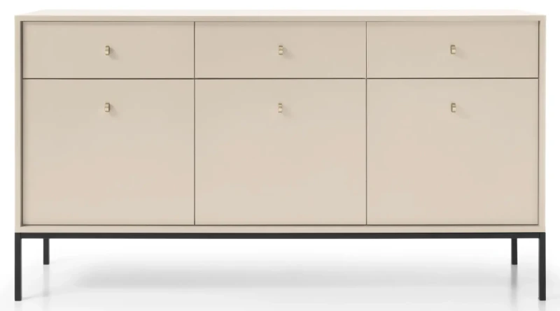 Komoda Mono 154 cm szeroka beż piaskowy
