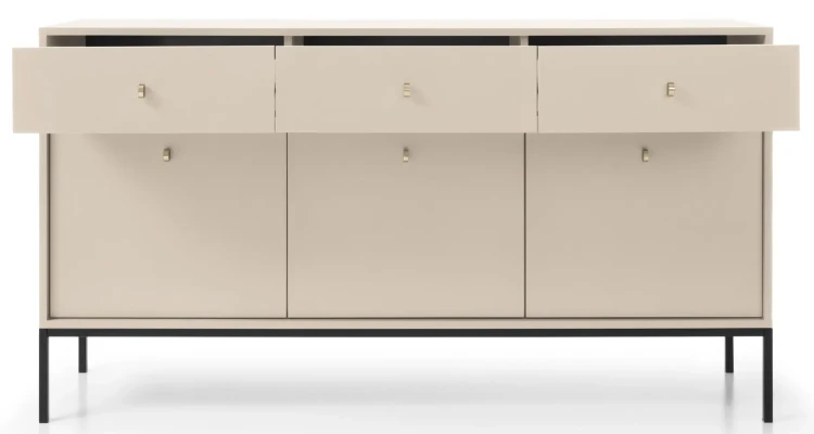 Komoda Mono 154 cm szeroka beż piaskowy