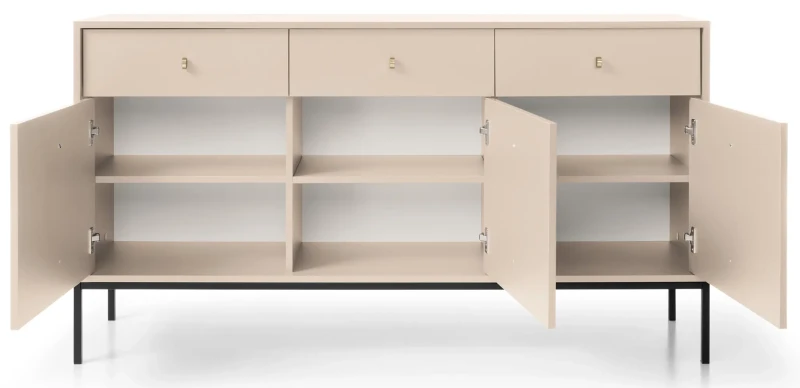 Komoda Mono 154 cm szeroka beż piaskowy