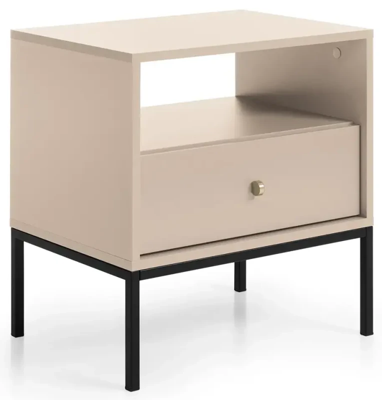 Szafka nocna Mono z szufladą 54 cm beż piaskowy