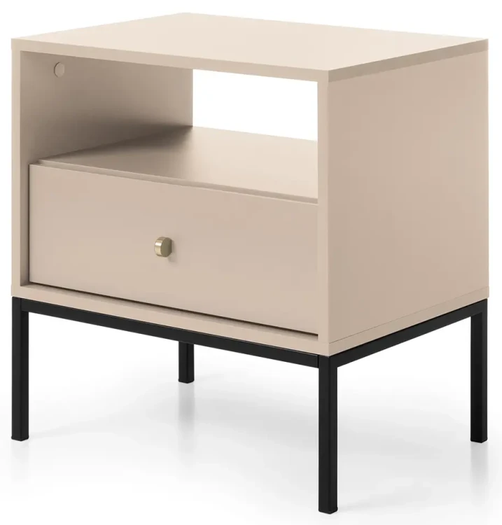 Szafka nocna Mono z szufladą 54 cm beż piaskowy