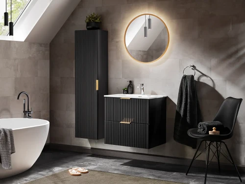 Szafka pod umywalkę 80 cm Adel Black
