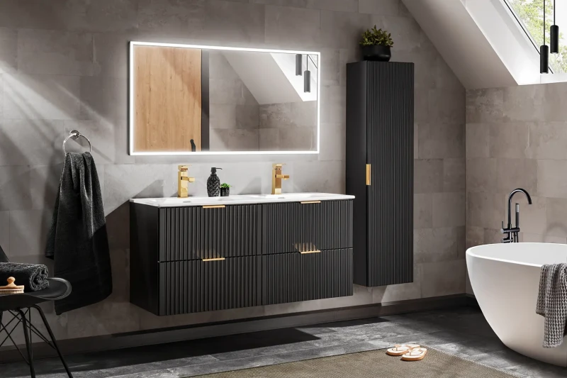 Szafka pod umywalkę 80 cm Adel Black