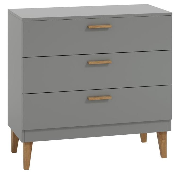 Komoda szara KUBI 3 szuflady