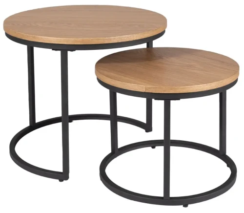 Zestaw stolików Amaro dąb/czarny