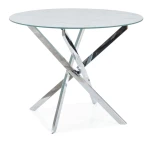 Stół Agis biały efekt marmuru/chrom 90 cm