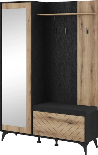 Garderoba Diamond czarny / dąb evoke