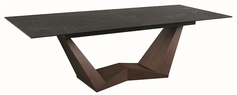 Stół rozkładany Bonucci Ceramic 200-250 cm czarny nero greco/orzech