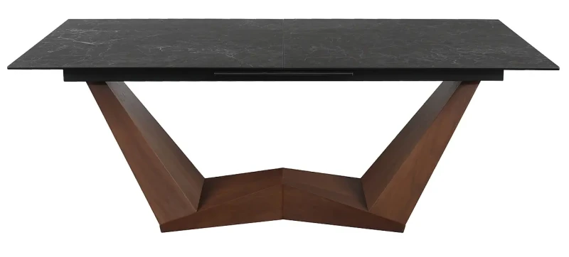Stół rozkładany Bonucci Ceramic 200-250 cm czarny nero greco/orzech
