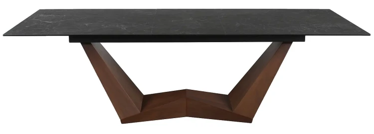Stół rozkładany Bonucci Ceramic 200-250 cm czarny nero greco/orzech