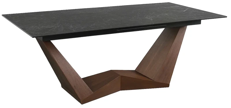 Stół rozkładany Bonucci Ceramic 200-250 cm czarny nero greco/orzech