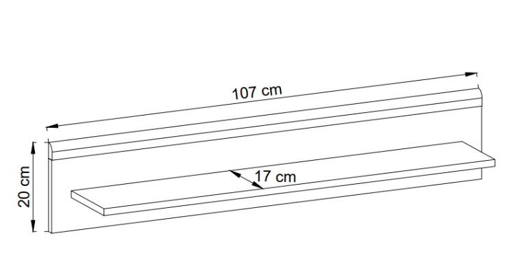 Półka wisząca Primo 107 cm wymiary