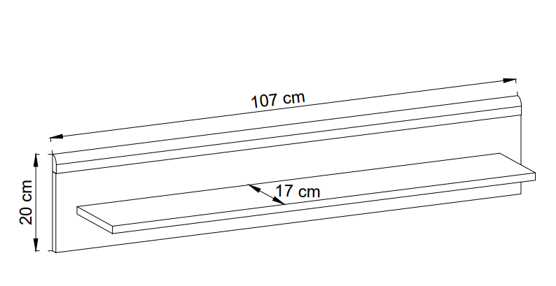Półka wisząca Primo 107 cm wymiary