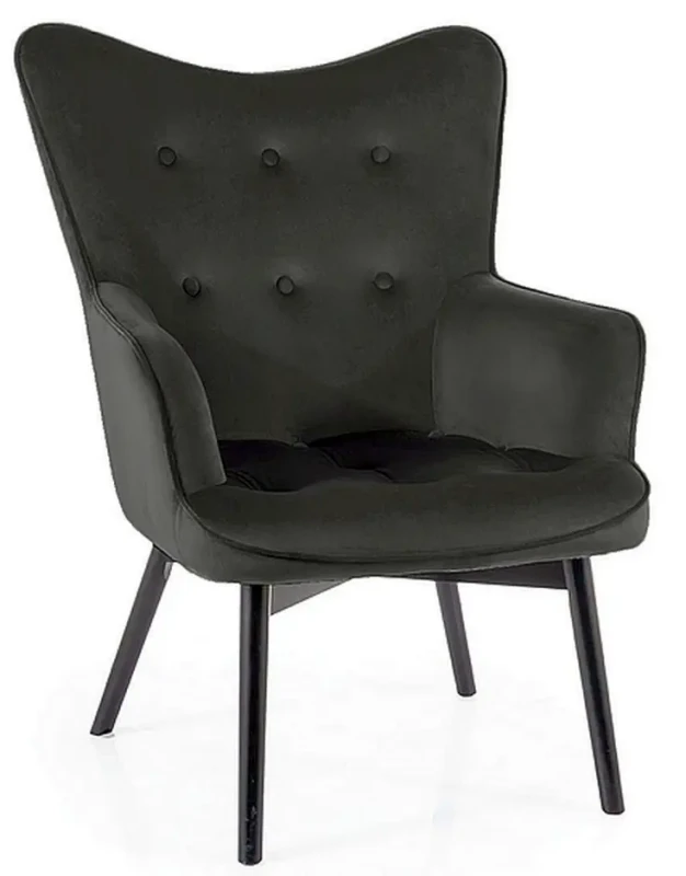 Fotel tapicerowany Carmen Velvet czarny Bluvel 19