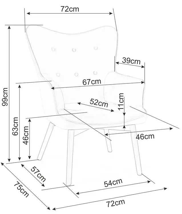 Fotel tapicerowany Carmen Velvet