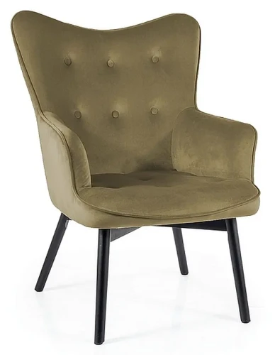 Fotel tapicerowany Carmen Velvet oliwka Bluvel 77