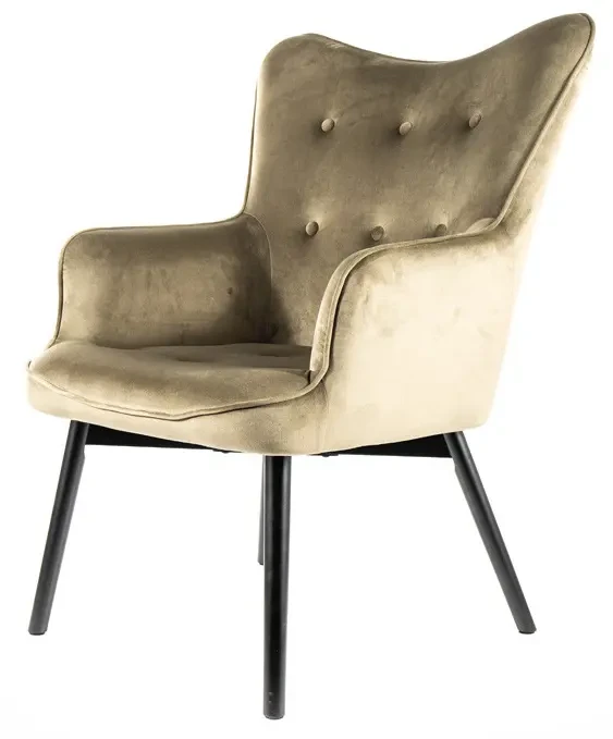 Fotel tapicerowany Carmen Velvet oliwka Bluvel 77