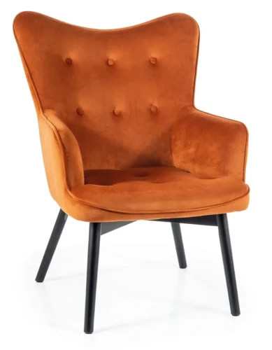 Fotel tapicerowany Carmen Velvet cynamonowy Bluvel 4215