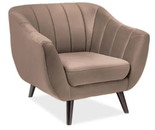 Fotel tapicerowany Elite 1 Velvet ciemny beż Bluvel 40