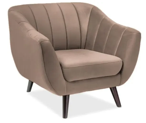 Fotel tapicerowany Elite 1 Velvet ciemny beż Bluvel 40