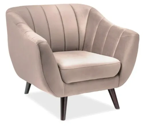 Fotel tapicerowany Elite 1 Velvet beż Bluvel 28