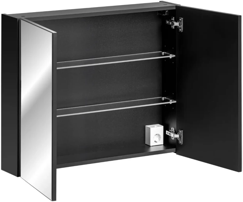 Szafka łazienkowa z lustrem 80 cm Santa Fe Black