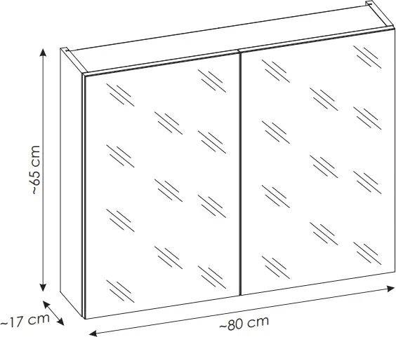 Szafka łazienkowa z lustrem 80 cm Santa Fe Black